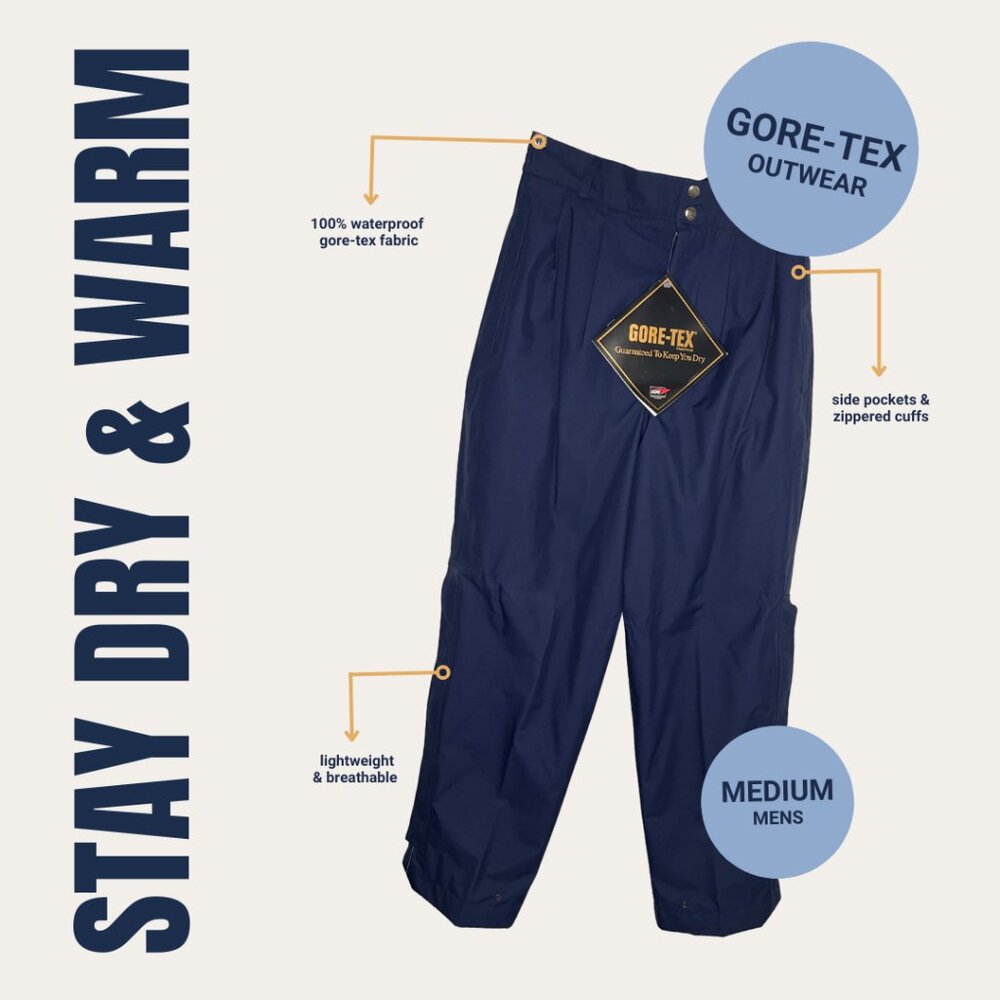 Gore-Tex 100P Tour Pants ZR USA – Men’s Medium – Navy Blue